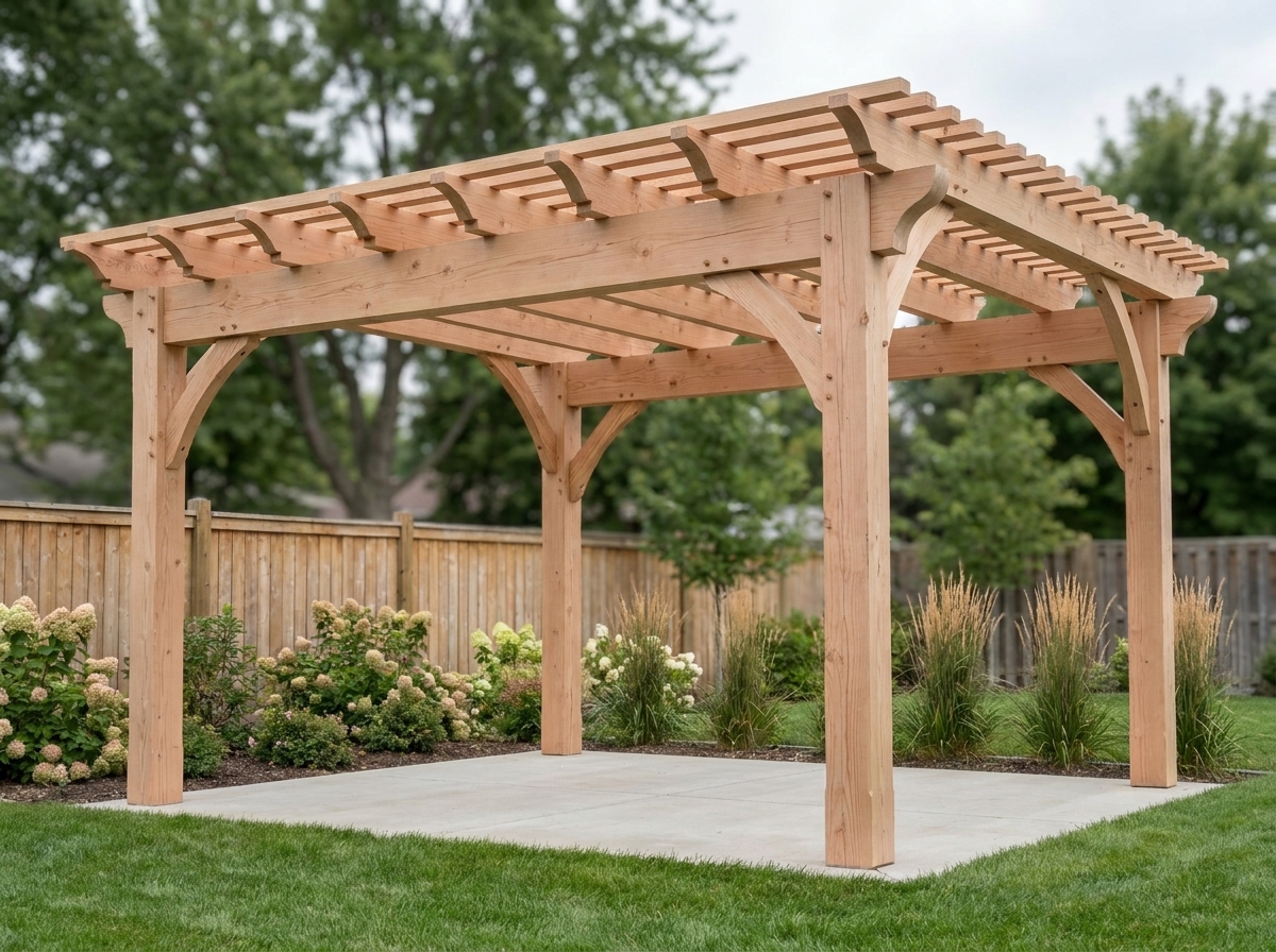 Rustic pergola render